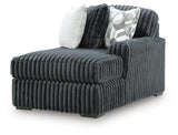 Midnight-Madness Gunmetal 3-Piece Sectional with Chaise from Ashley Furniture - Luna Furniture