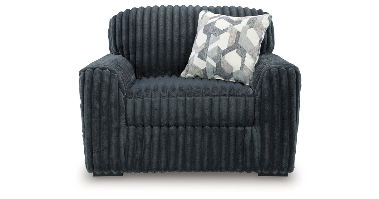 Midnight-Madness Gunmetal Oversized Chair from Ashley Furniture - Luna Furniture
