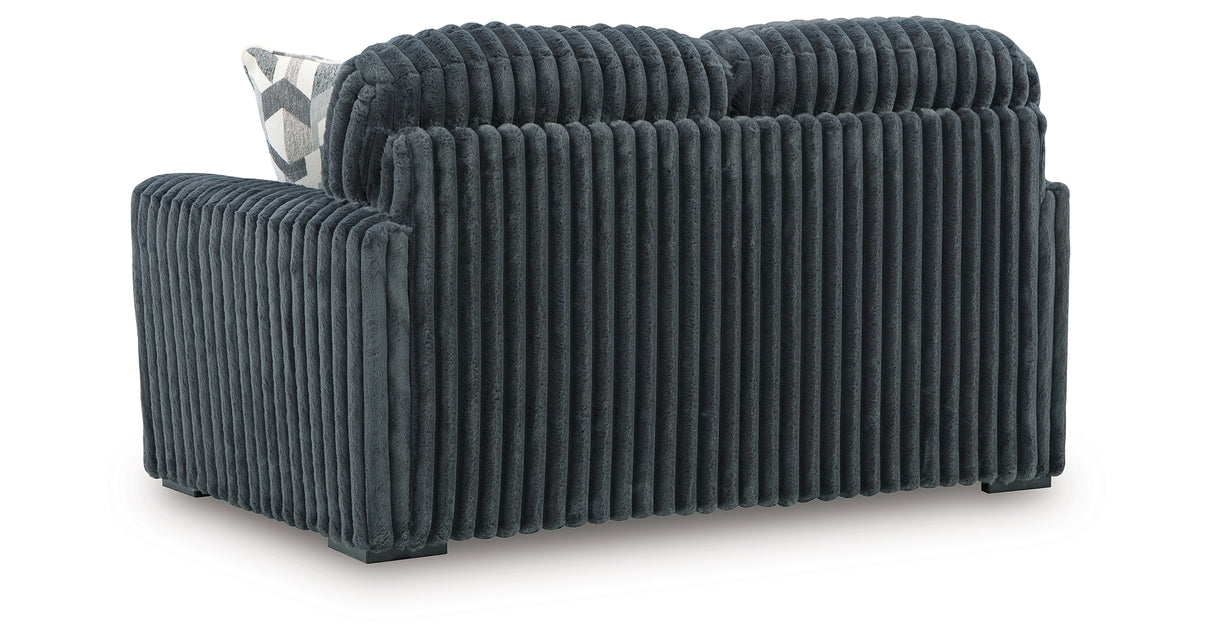 Midnight-Madness Gunmetal Loveseat from Ashley - Luna Furniture