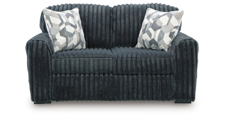 Midnight-Madness Gunmetal Sofa, Loveseat and Oversized Chaise from Ashley Furniture - Luna Furniture