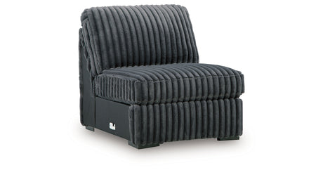Midnight-Madness Gunmetal Armless Chair from Ashley - Luna Furniture