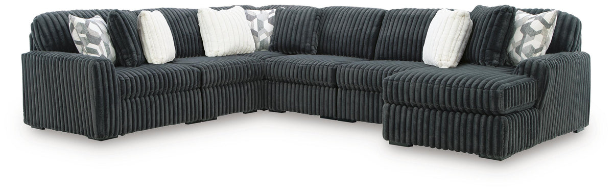 Midnight-Madness Gunmetal 6-Piece Sectional with Chaise from Ashley - Luna Furniture