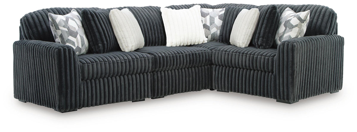 Midnight-Madness Gunmetal 4-Piece Sectional from Ashley Furniture - Luna Furniture