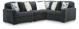 Midnight-Madness Gunmetal 4-Piece Sectional from Ashley Furniture - Luna Furniture