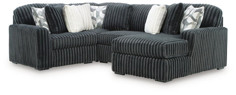Midnight-Madness Gunmetal 4-Piece Sectional with Chaise from Ashley - Luna Furniture