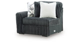 Midnight-Madness Gunmetal Left-Arm Facing Corner Chair from Ashley - Luna Furniture