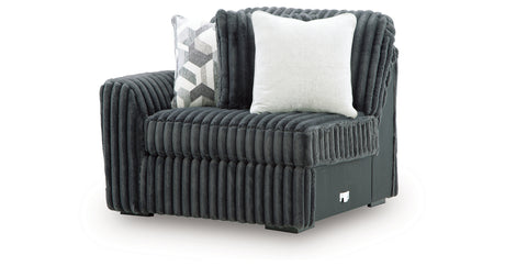 Midnight-Madness Gunmetal Left-Arm Facing Corner Chair from Ashley Furniture - Luna Furniture