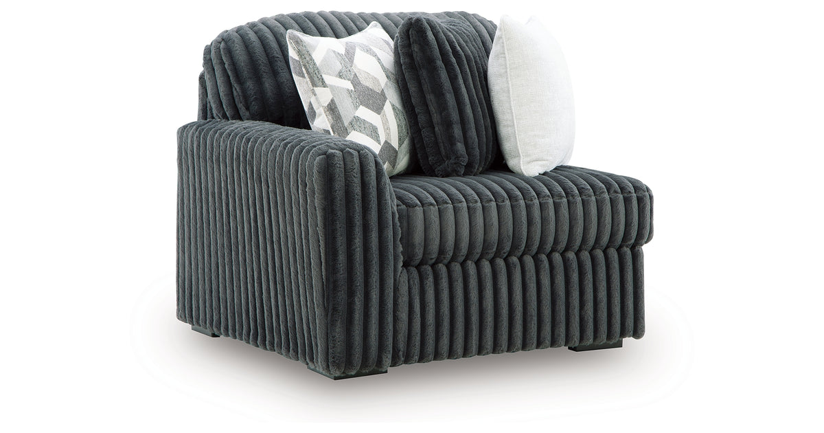 Midnight-Madness Gunmetal Left-Arm Facing Corner Chair from Ashley - Luna Furniture