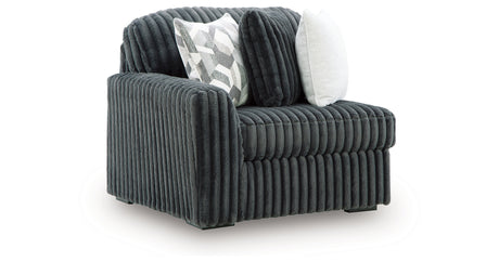 Midnight-Madness Gunmetal Left-Arm Facing Corner Chair from Ashley Furniture - Luna Furniture