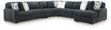 Midnight-Madness Gunmetal 5-Piece Sectional with Chaise from Ashley - Luna Furniture