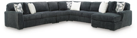 Midnight-Madness Gunmetal 5-Piece Sectional with Chaise from Ashley - Luna Furniture