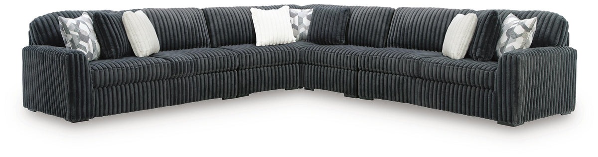 Midnight-Madness Gunmetal 5-Piece Sectional from Ashley - Luna Furniture