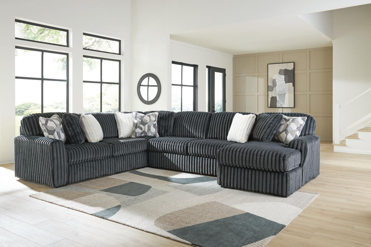 Midnight-Madness Gunmetal 6-Piece Sectional with Chaise from Ashley - Luna Furniture