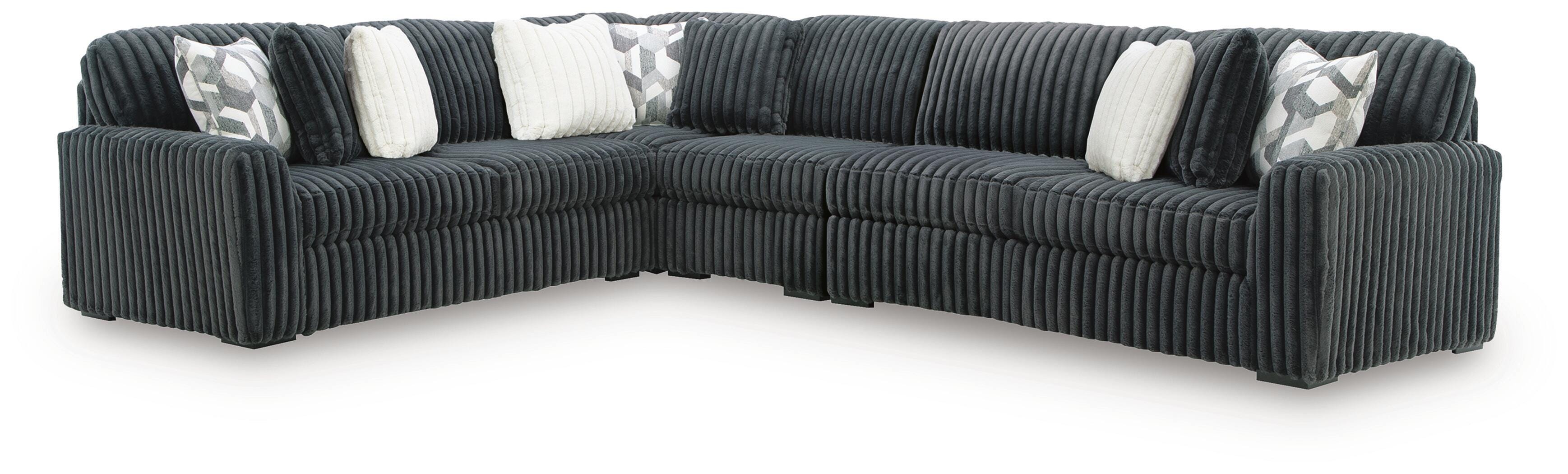 Ashley Midnight-Madness Gunmetal 4-Piece Sectional – Luna Furniture