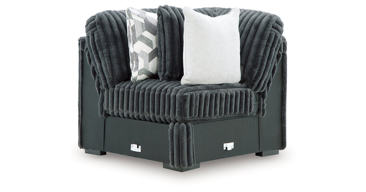 Midnight-Madness Gunmetal Wedge from Ashley - Luna Furniture