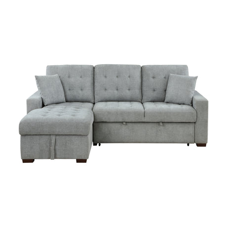 Waitsfield Gray 2-Piece Sectional with Left Chaise, Pull-out Bed and Hidden Storage from Homelegance - Luna Furniture