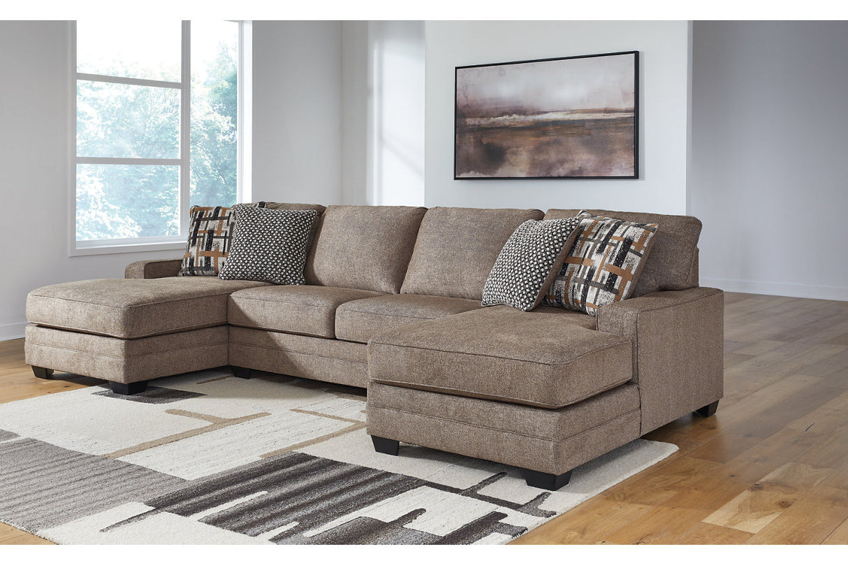 Cannonbrook Nutmeg 3-Piece Double Chaise Sectional from Ashley - Luna Furniture