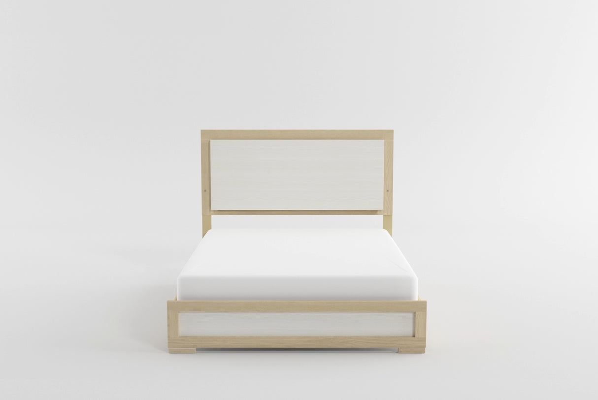 Sterling Natural/White LED Queen Bed from Homelegance - Luna Furniture