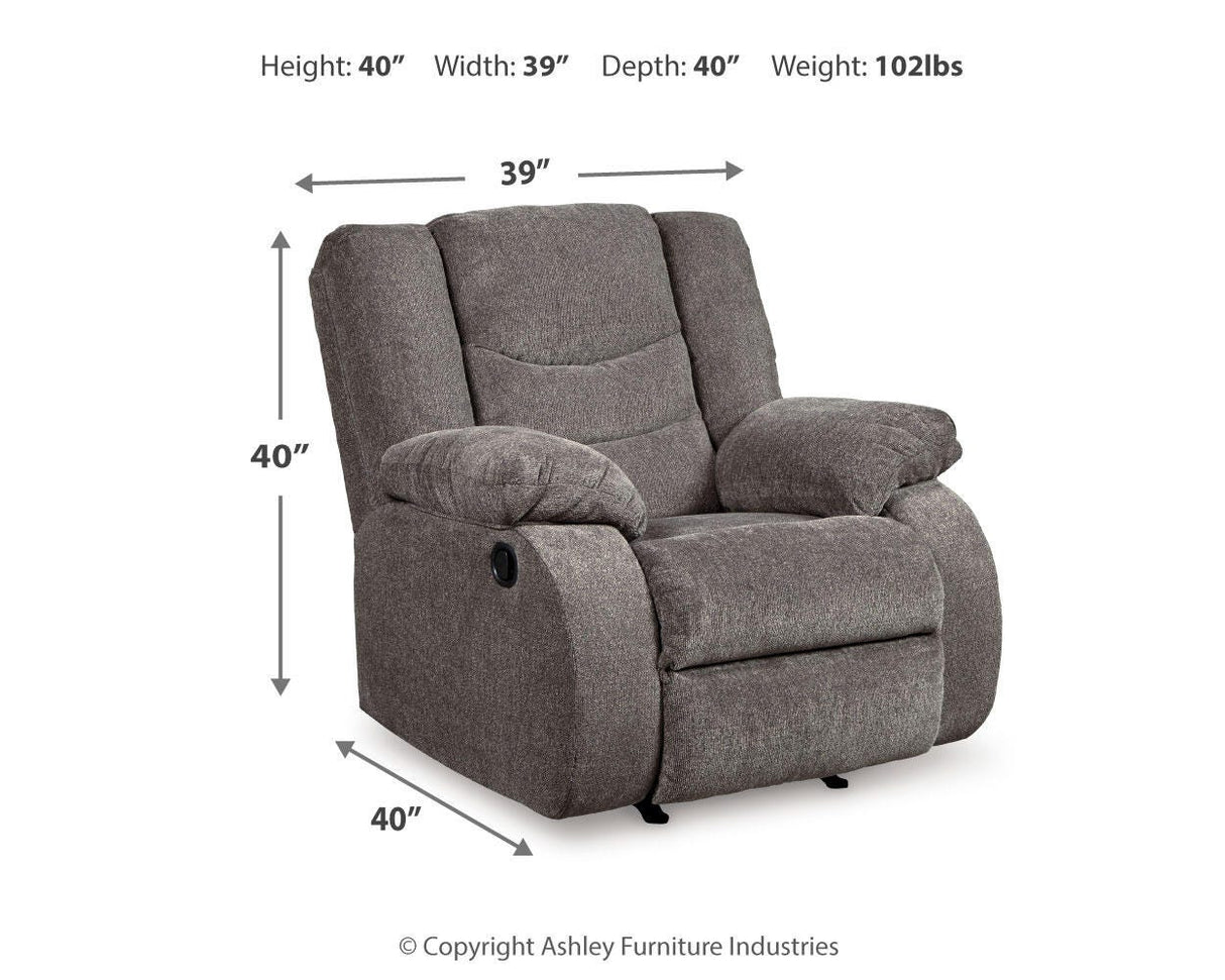 Tulen Gray Recliner from Ashley Furniture - Luna Furniture