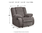 Tulen Gray Recliner from Ashley Furniture - Luna Furniture