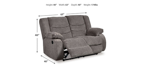 Tulen Gray Reclining Loveseat and Recliner from Ashley Furniture - Luna Furniture
