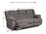 Tulen Gray Reclining Sofa from Ashley - Luna Furniture