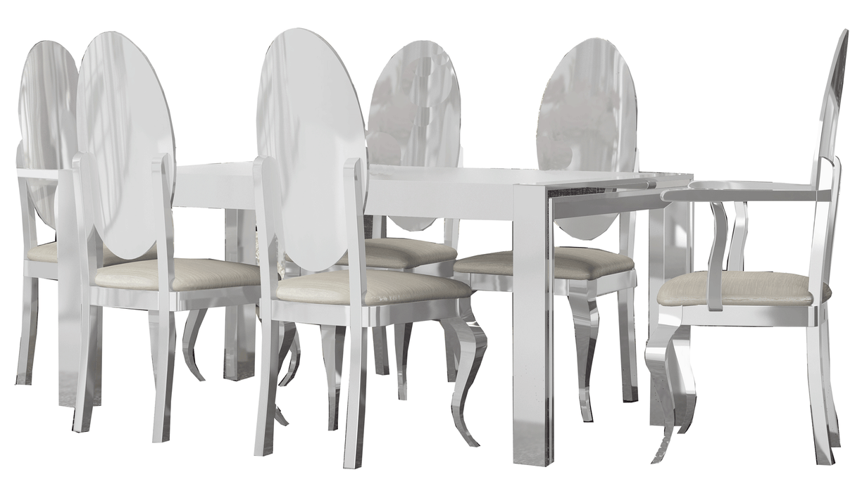 Carmen White Dining Table and 4 Chairs from ESF Furniture - Luna Furniture