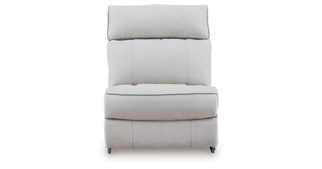 Social Pointe Pearl/Ash Armless Chair from Ashley Furniture - Luna Furniture