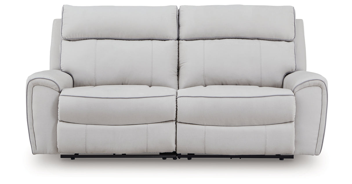 Social Pointe Pearl/Ash 2-Piece Reclining Loveseat from Ashley Furniture - Luna Furniture