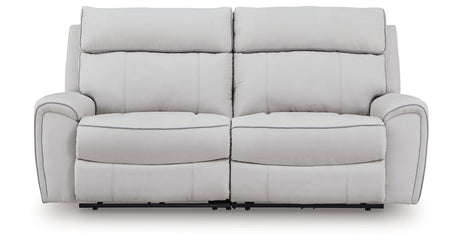 Social Pointe Pearl/Ash 2-Piece Reclining Loveseat from Ashley Furniture - Luna Furniture