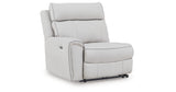 Social Pointe Pearl/Ash 5-Piece Reclining Sectional with Storage Consoles from Ashley Furniture - Luna Furniture