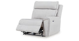 Social Pointe Pearl/Ash 5-Piece Reclining Sectional with Storage Consoles from Ashley Furniture - Luna Furniture