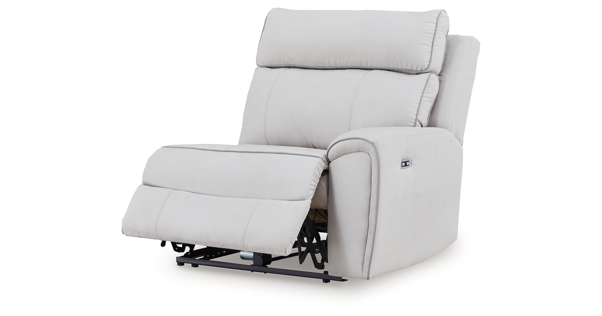 Social Pointe Pearl/Ash 5-Piece Power Reclining Sectional from Ashley Furniture - Luna Furniture