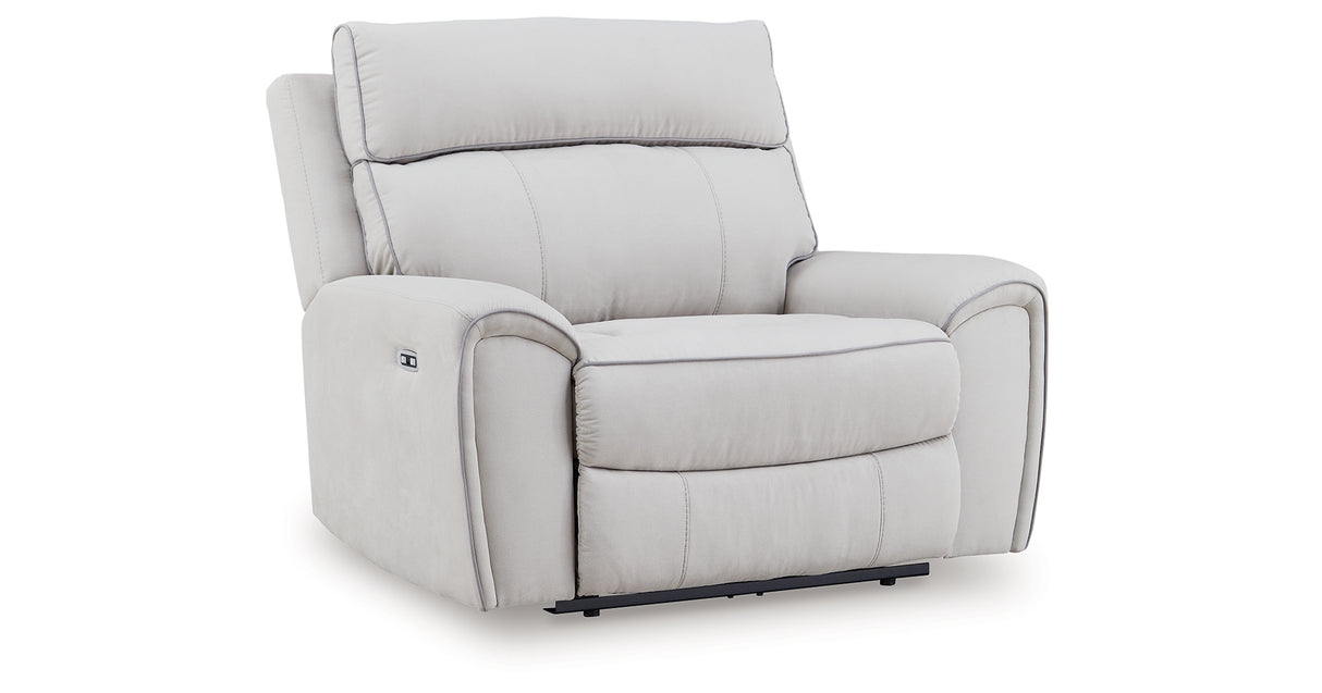 Social Pointe Pearl/Ash Power Recliner from Ashley Furniture - Luna Furniture
