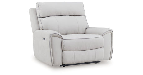 Social Pointe Pearl/Ash Power Recliner from Ashley Furniture - Luna Furniture