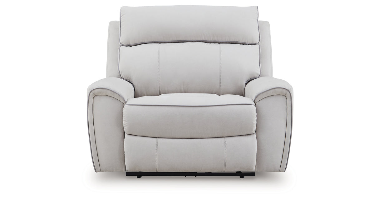 Social Pointe Pearl/Ash Power Recliner from Ashley Furniture - Luna Furniture