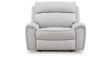 Social Pointe Pearl/Ash Power Recliner from Ashley Furniture - Luna Furniture