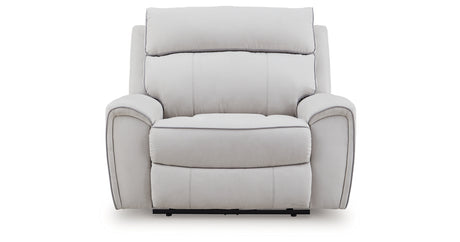 Social Pointe Pearl/Ash Power Recliner from Ashley Furniture - Luna Furniture