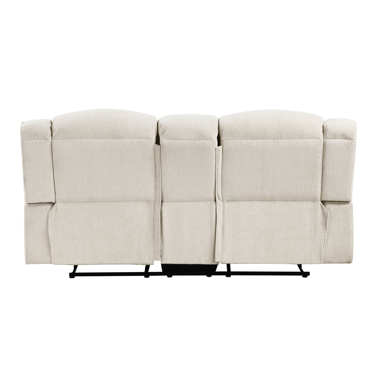Nutmeg Beige Double Reclining Loveseat with Center Console from Homelegance - Luna Furniture