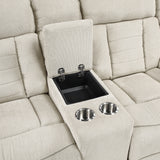 Nutmeg Beige Double Reclining Loveseat with Center Console from Homelegance - Luna Furniture