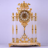 HD-9916 Brass/Lucite/Marble Clock from Homey Design - Luna Furniture