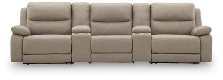 Narwhal Place Pebble 5-Piece Reclining Sectional with Storage Consoles from Ashley - Luna Furniture