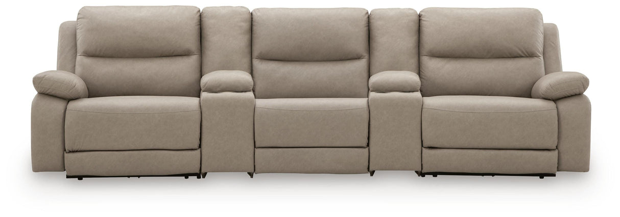 Narwhal Place Pebble 5-Piece Power Reclining Sectional from Ashley Furniture - Luna Furniture
