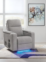 Pineland Pewter Power Glider Recliner with Audio System from Ashley Furniture - Luna Furniture