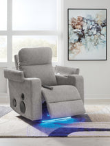 Pineland Pewter Power Glider Recliner with Audio System from Ashley Furniture - Luna Furniture