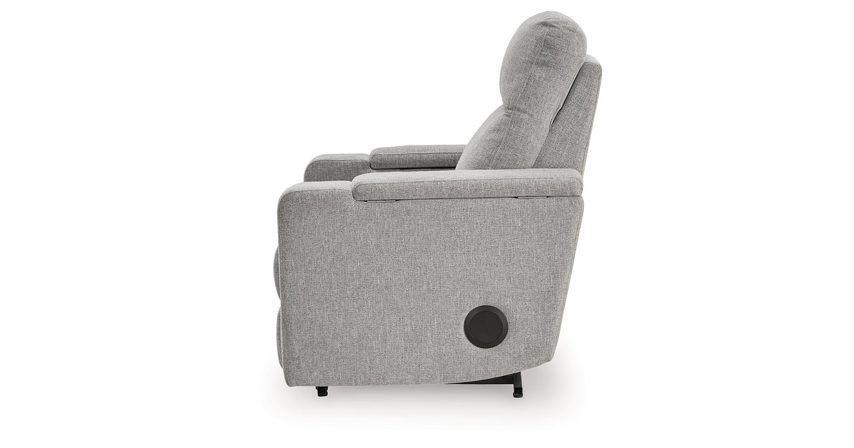 Pineland Pewter Power Glider Recliner with Audio System from Ashley Furniture - Luna Furniture