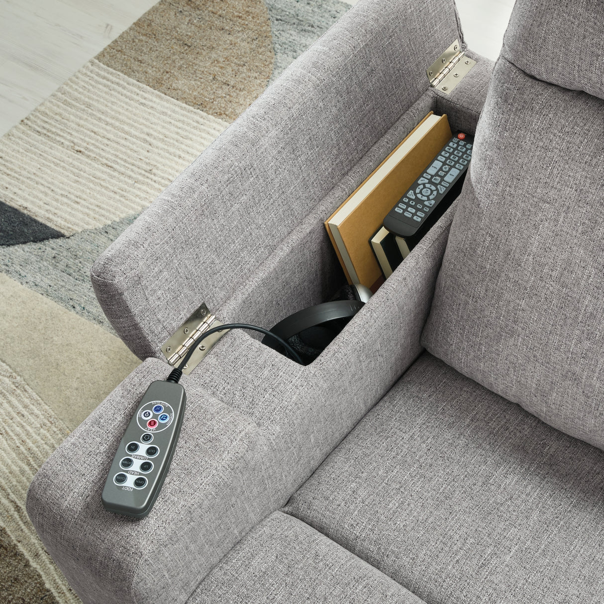 Pineland Pewter Power Glider Recliner with Audio System from Ashley Furniture - Luna Furniture