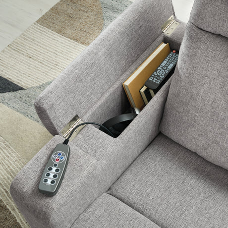Pineland Pewter Power Glider Recliner with Audio System from Ashley - Luna Furniture