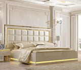 HD-9935 White Gloss California King Bed from Homey Design - Luna Furniture