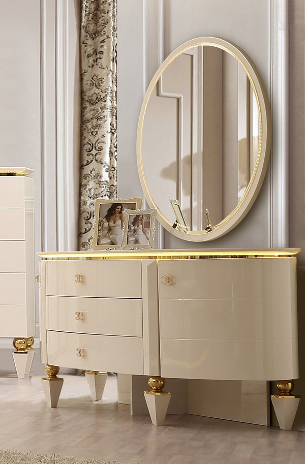 HD-9935 White Gloss Dresser